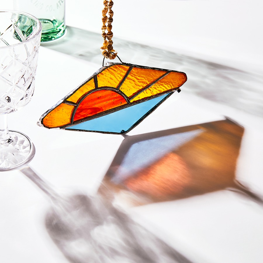 LAST SUNSET Stained Glass Incense Holder